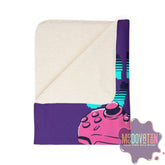 Game Over Fleece Sherpa Blanket - Deep Purple - MOODOVATION