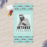 Intense Feelings - Cyan Boho Beach Towel Moodovation