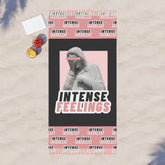 Intense Feelings - Black/Rose Pink Boho Beach Towel Moodovation