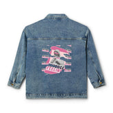 Intense Feelings - Women's Pink Print Denim Jacket Moodovation