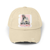 Intense Feelings - Pink Rose Print Vintage Distressed Hat Moodovation