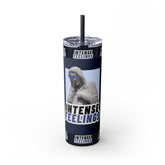 Intense Feelings - Navy Blue Print Skinny Tumbler Moodovation