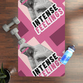 Intense Feelings – Pink Premium Rubber Yoga Mat Moodovation