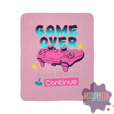 Game Over Fleece Sherpa Blanket - Pink - MOODOVATION