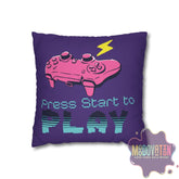 Game Over Spun Polyester Square Pillowcase - Deep Purple - MOODOVATION