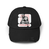 Intense Feelings - Pink Rose Print Vintage Distressed Hat Moodovation