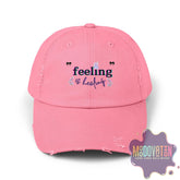 Feeling Is Healing - Unisex Distressed Vintage Hat - MOODOVATION