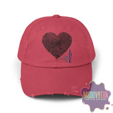 Self Love Fingerprint Heart – Unisex Distressed Vintage Hat - MOODOVATION