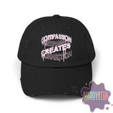 Compassion Creates Connection – Unisex Distressed Vintage Hat - MOODOVATION