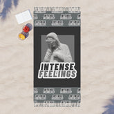 Intense Feelings - Grey Boho Beach Towel Moodovation