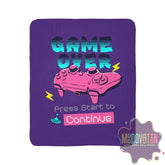 Game Over Fleece Sherpa Blanket - Deep Purple - MOODOVATION
