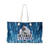 Intense Feelings – Navy Blue Weekender Tote Bag Moodovation