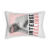Intense Feelings White Lumbar Pillow Moodovation