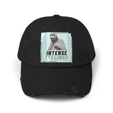 Intense Feelings - Cyan Print Vintage Distressed Hat Moodovation