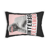 Intense Feelings Black Lumbar Pillow Moodovation
