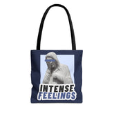 Intense Feelings Tote Bag - Navy Print Moodovation