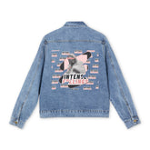 Intense Feelings Men's Street Denim Jacket - Black/Pink Rose Moodovation
