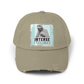 Intense Feelings - Cyan Print Vintage Distressed Hat Moodovation