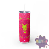 No Pain No Gain Skinny Tumbler 20oz - Coral Glitter Pink - MOODOVATION