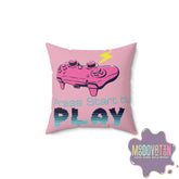 Game Over Spun Polyester Square Pillow - Pink - MOODOVATION