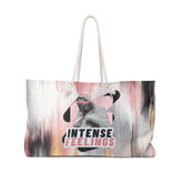 Intense Feelings – Black/Rose Pink Weekender Tote Bag Moodovation