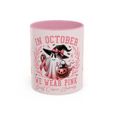 In October We Wear Pink Breast Cancer Awareness - Ceramic Coffee Mug Moodovation