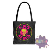 No Pain No Gain Tote Bag - Black - MOODOVATION