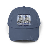 Intense Feelings - Navy Print Vintage Distressed Hat Moodovation