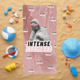 Intense Feelings - Black/Rose Pink Beach Towel Moodovation