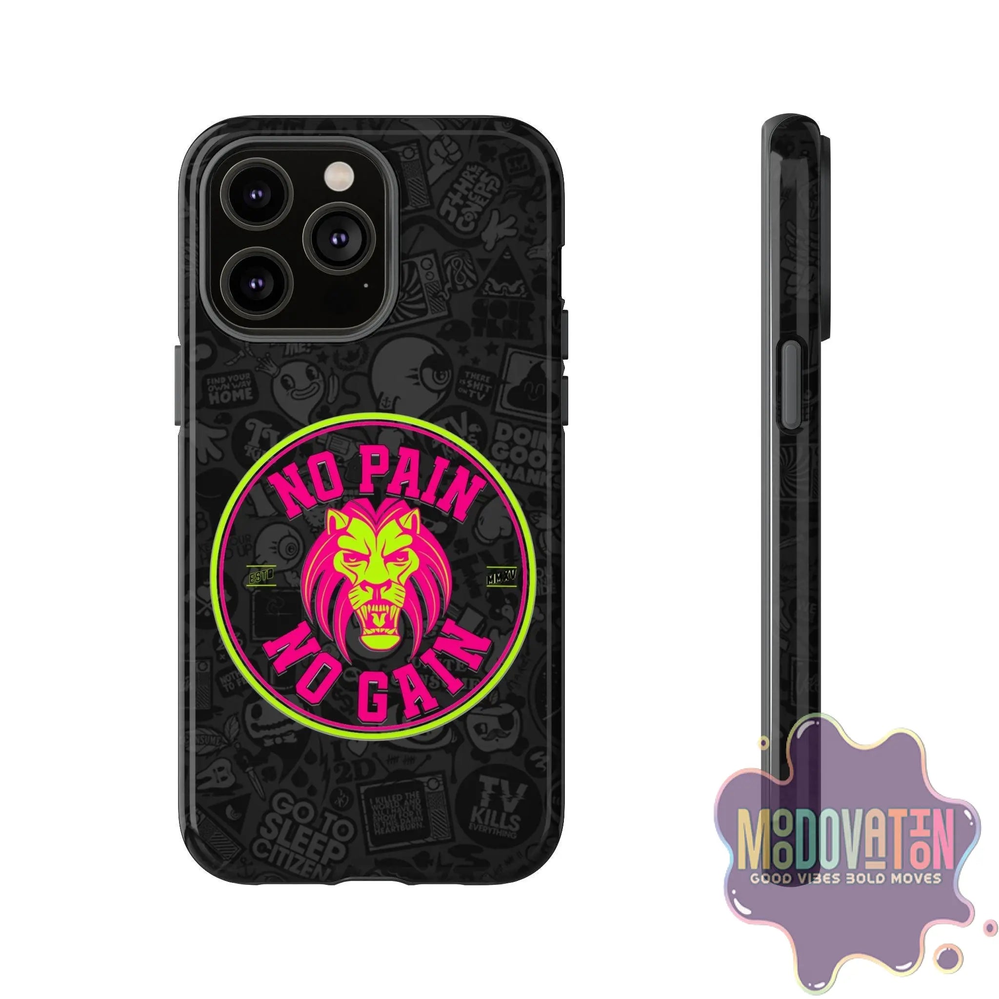 No Pain No Gain Phone Case - Black - MOODOVATION