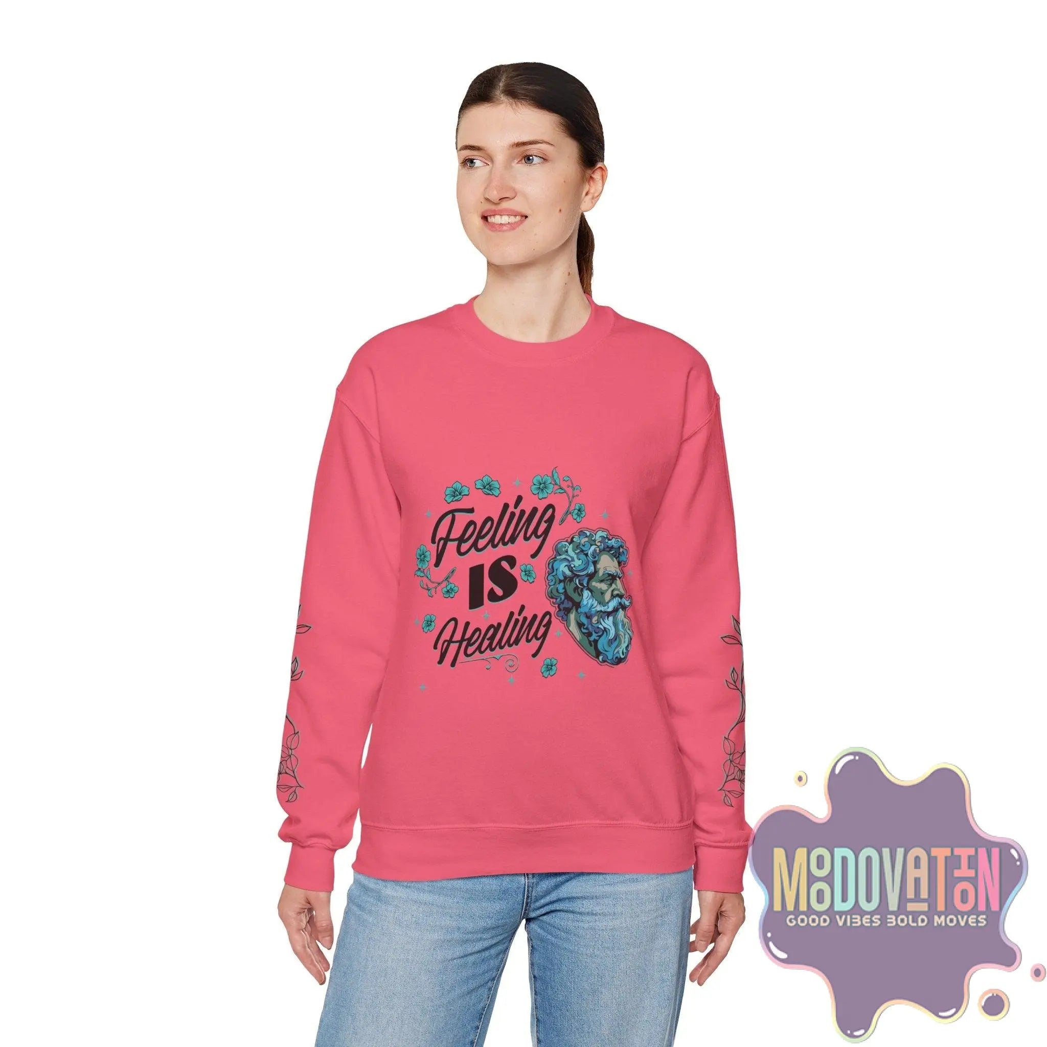 Feeling Is Healing Unisex Heavy Blend Crewneck Sweatshirt - MOODOVATION