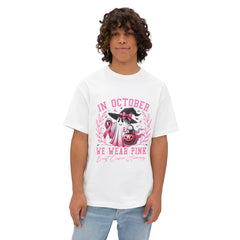 In October We Wear Pink – Breast Cancer Awareness Unisex Oversized Boxy Tee
