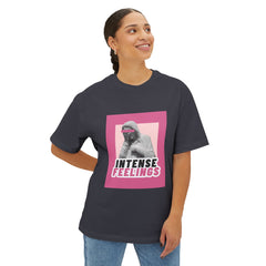 Intense Feelings – Pink Print Unisex Oversized Tee