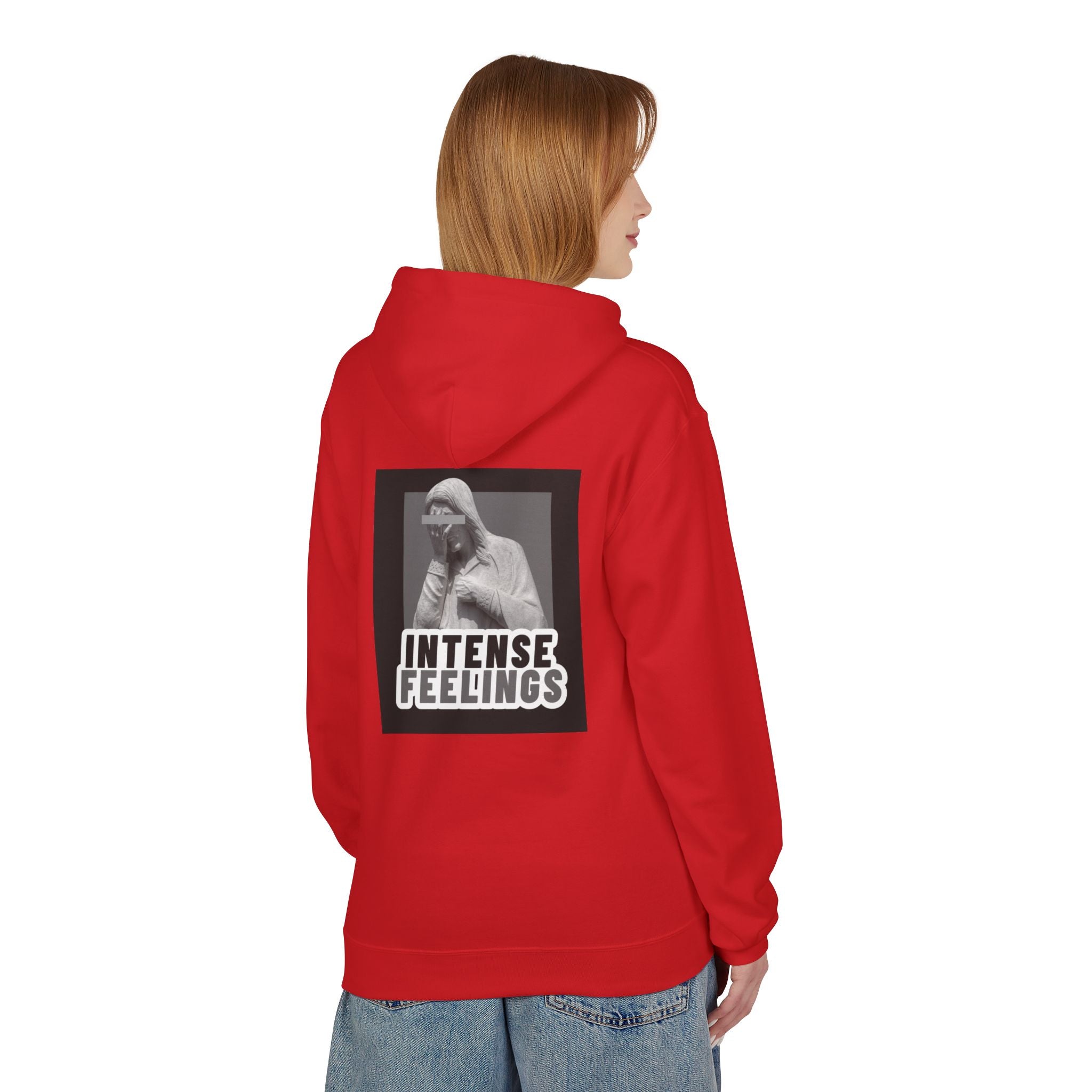 Intense Feelings Unisex Midweight Hoodie - Grey Print