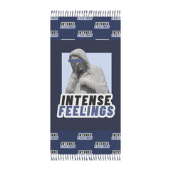 Intense Feelings - Navy Blue Boho Beach Towel