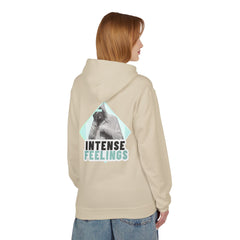 Intense Feelings Unisex Midweight Hoodie - Cyan Print