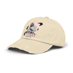 Intense Feelings - Black/Rose Pink Print Vintage Distressed Hat