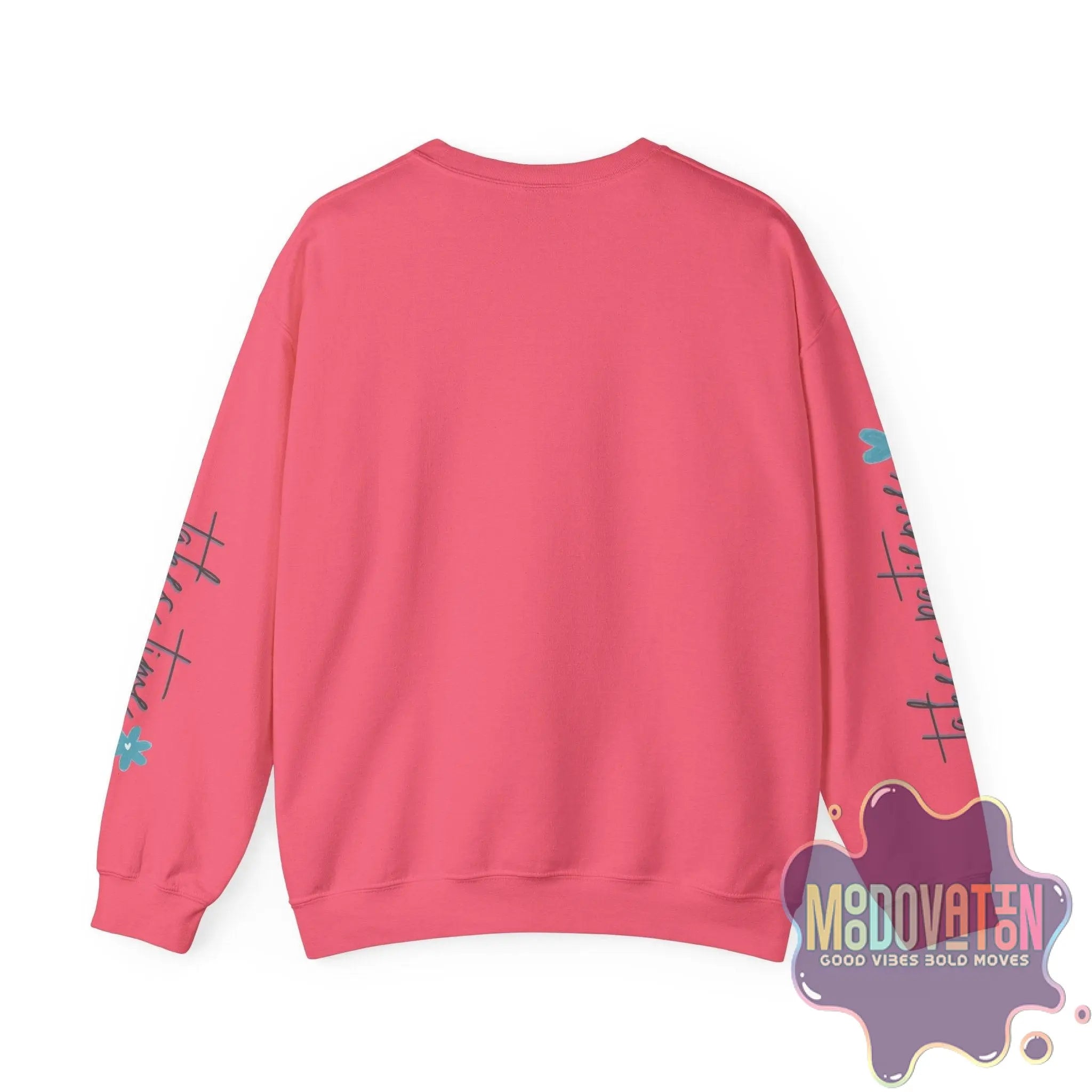 Good Things - Unisex Heavy Blend Crewneck Sweatshirt - Large Graphic Sleeve - MOODOVATION