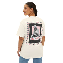 Intense Feelings – Unisex Oversized Boxy Tee - Black/Rose Print