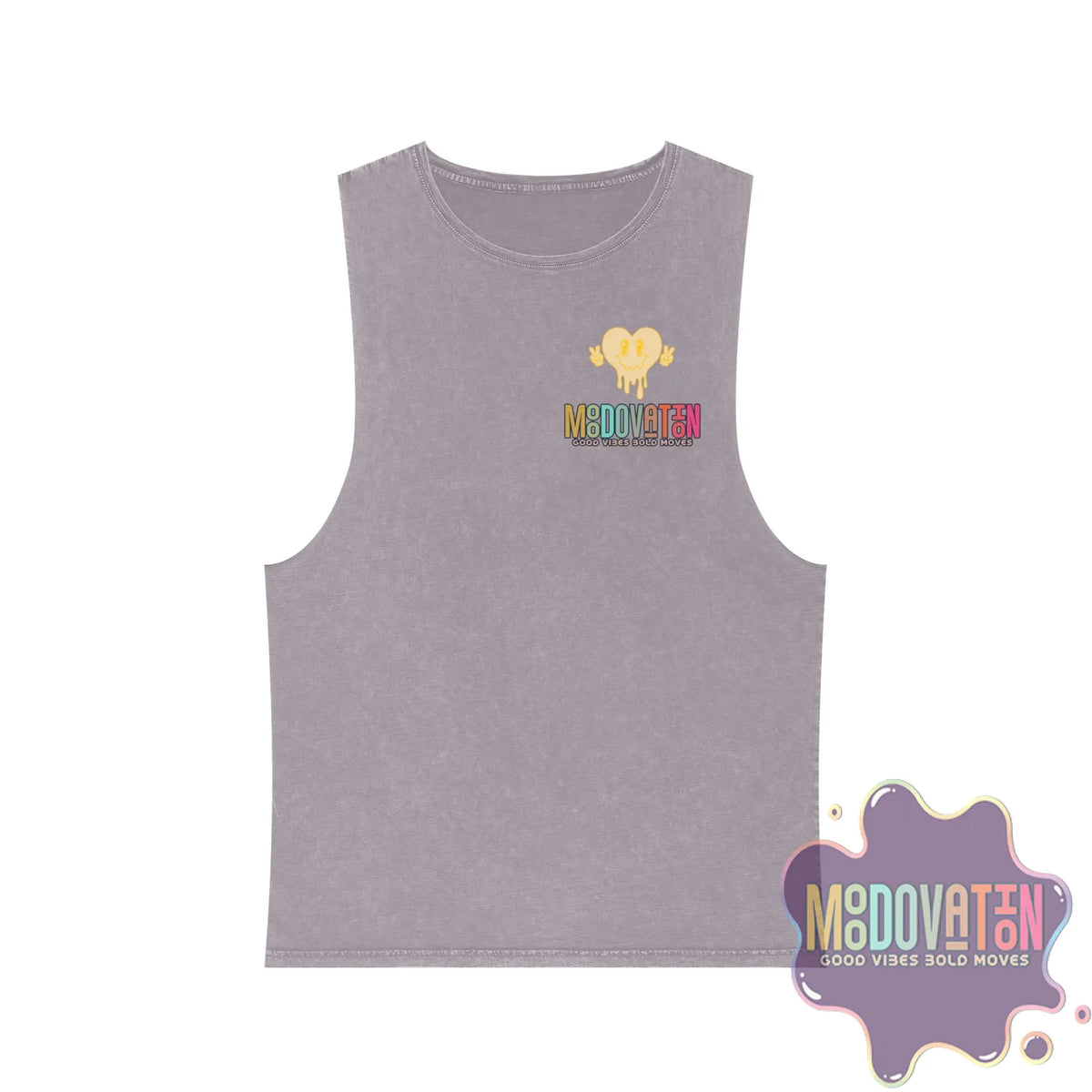 Good Vibes Bold Moves Stonewash Unisex Tank Top – Brand Edition Moodovation
