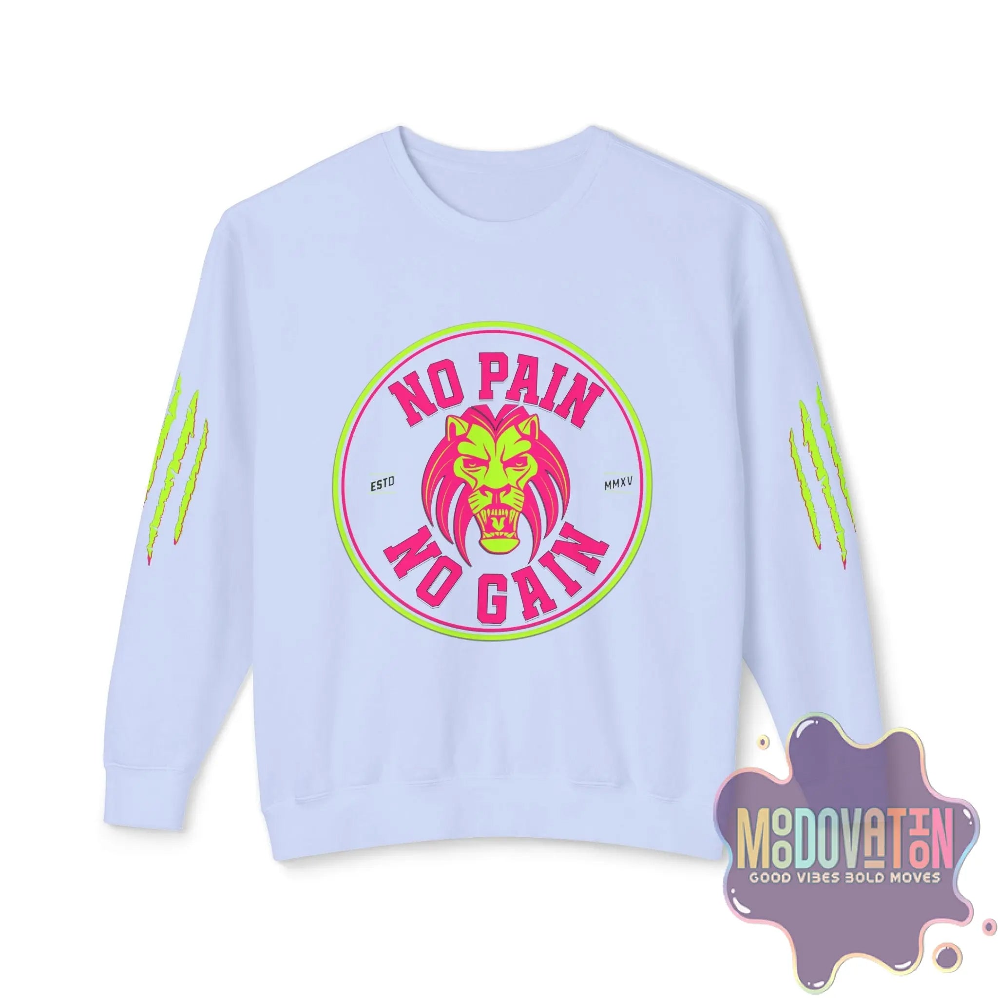 No Pain No Gain Unisex Lightweight Crewneck Sweatshirt - Spring Edition Moodovation