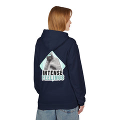Intense Feelings Unisex Midweight Hoodie - Cyan Print