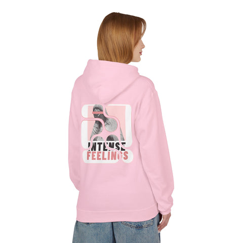 Intense Feelings Unisex Midweight Hoodie - Rose Pink Print