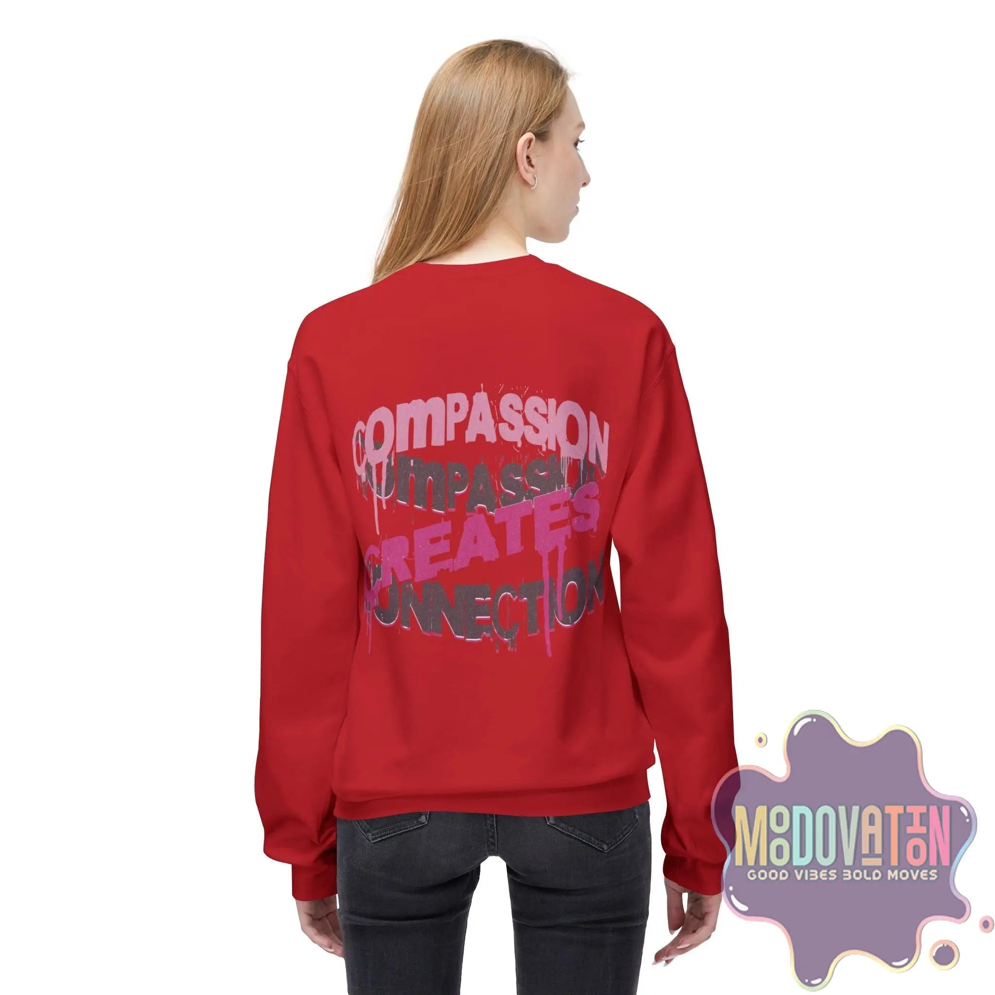 Self-Compassion Unisex Midweight Crewneck Sweatshirt - MOODOVATION