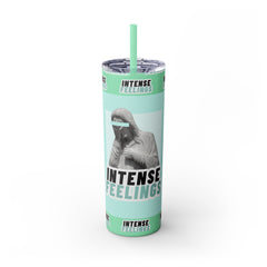 Intense Feelings - Cyan Print Skinny Tumbler