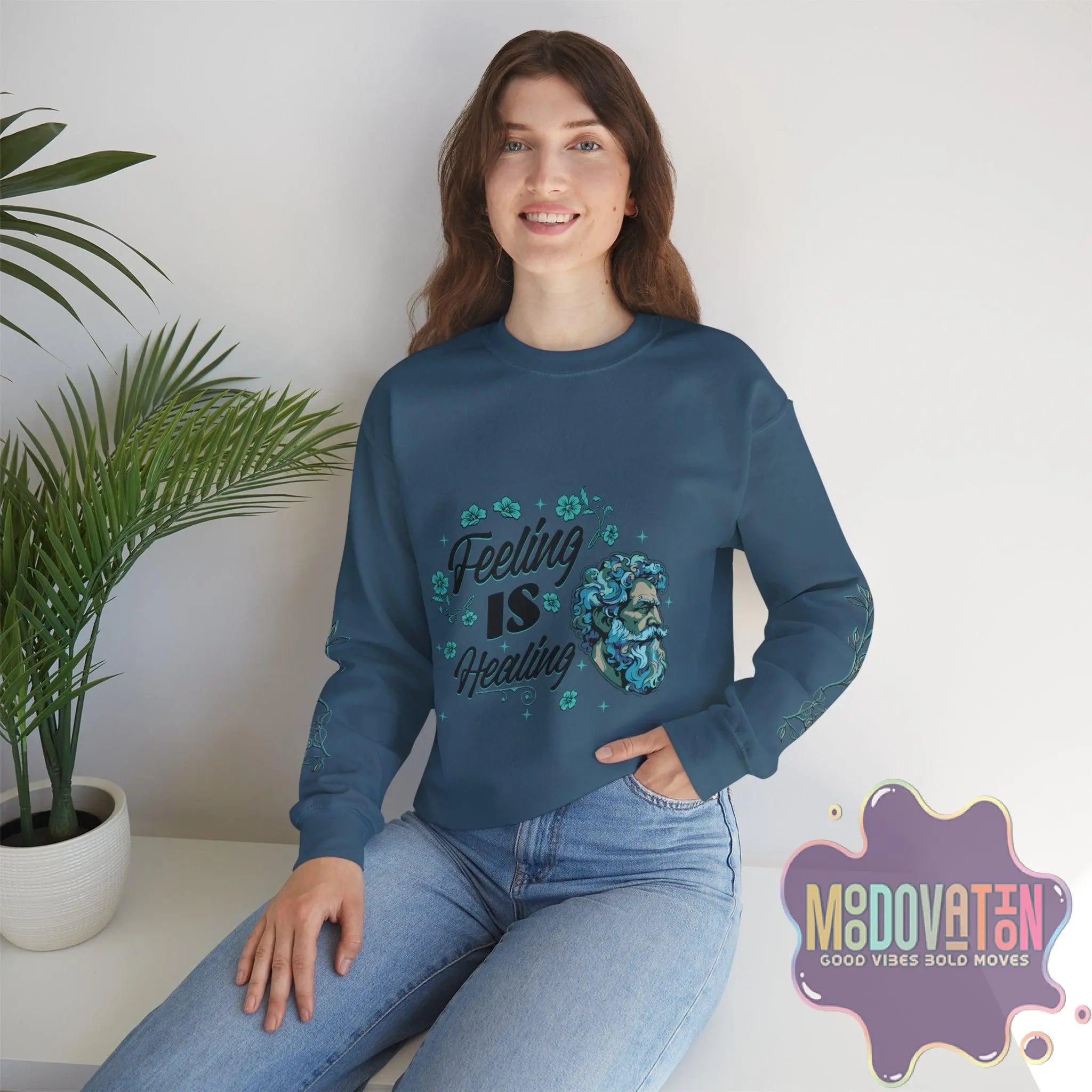 Feeling Is Healing Unisex Heavy Blend Crewneck Sweatshirt - MOODOVATION