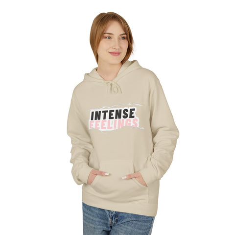 Intense Feelings Unisex Midweight Hoodie - Rose Pink Print