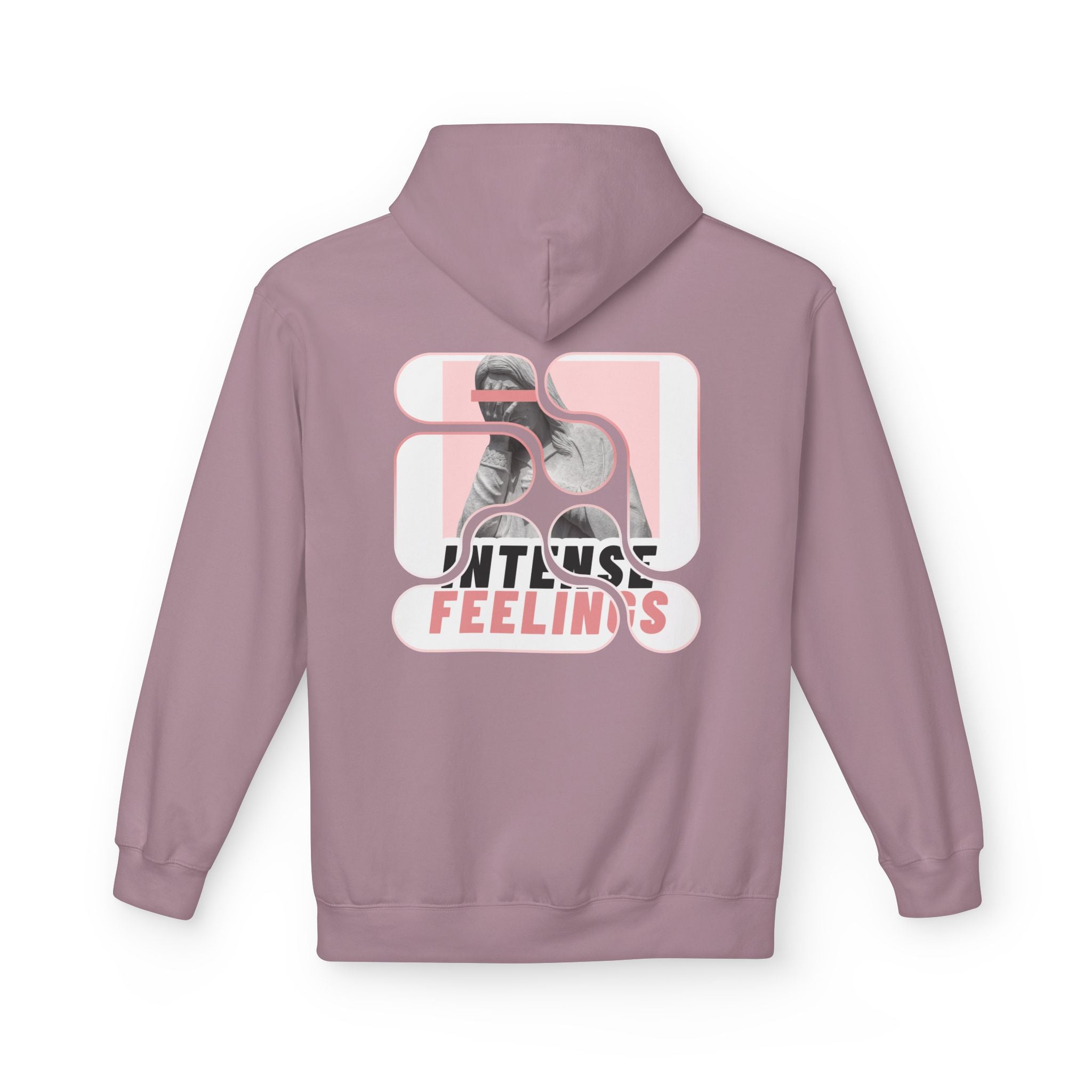 Intense Feelings Unisex Midweight Hoodie - Rose Pink Print