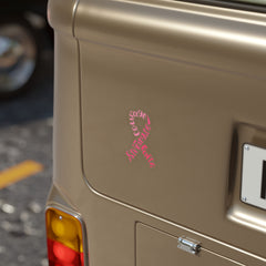 Transparent Breast Cancer Awareness Ribbon Decal – Courage, Strength & Faith