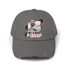 Intense Feelings - Black/Rose Pink Print Vintage Distressed Hat